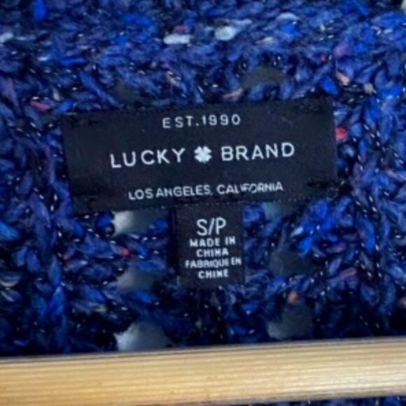 Lucky Brand Marled Crew Neck Pointelle Sweater Small - Picture 3 of 5